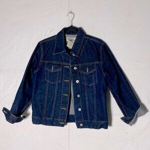 Vintage 90s Reflect Jeans Oversized Dark Wash Button Up Denim Jean Jacket M